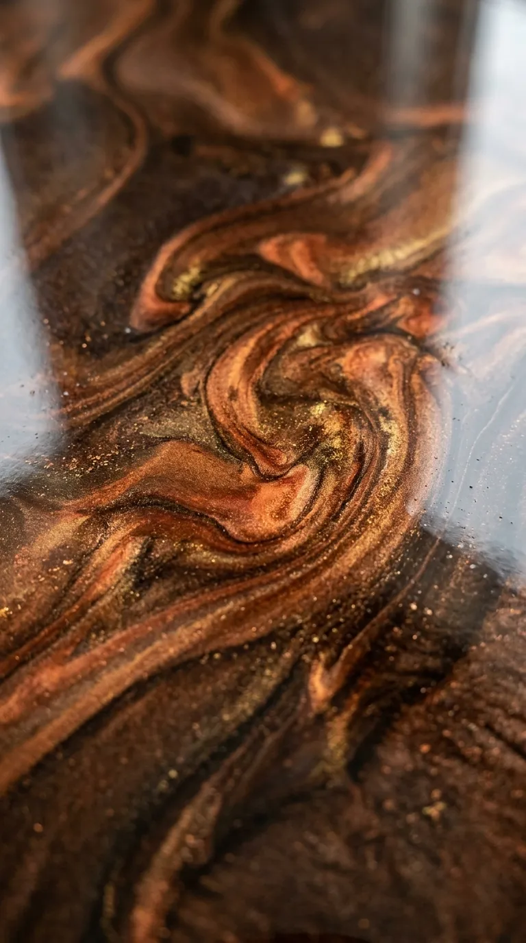Résine métallisée bronze aux reflets cuivrés